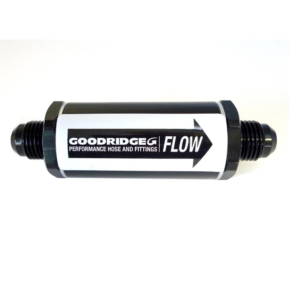 Goodridge aluminiumolja / bränslefilter med -8JIC trådar