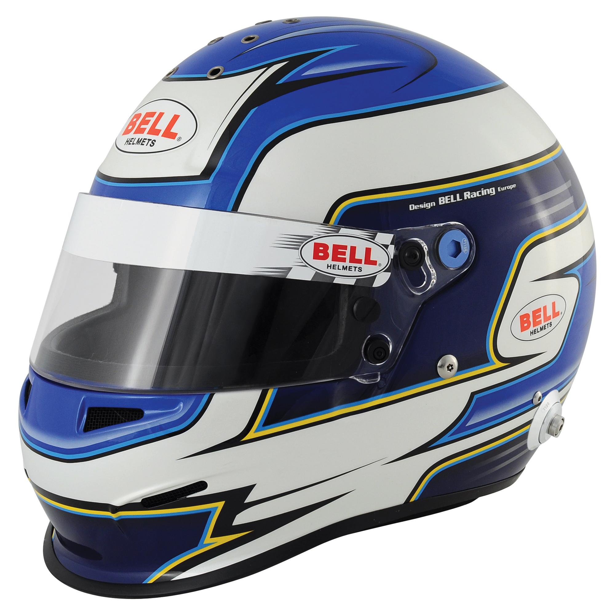 Bell RS3 Pro Full Face Helmet Storm blå Storlek XLarge med HANS Inlägg