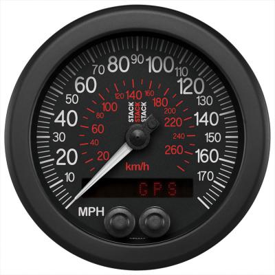 Stack GPS Speedometer med svart ansikte och 88 mm diameter i MPH