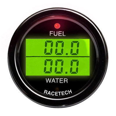 Racetech Bränsletryck / Vattentemperatur Dual Gauge